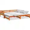 Image de vidaXL Lit de jour Extensible Marron Cire 80x200 cm Pin massif