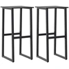 Image de vidaXL Tabouret de bar 2 pcs. noir 38x38x80 cm Acier revêtu par poudre
