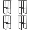 Image de vidaXL Tabouret de bar 4 pièces noir 38x38x80 cm Acier revêtu par poudre