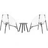 Image de vidaXL Ensemble de chaises de jardin 3 pièces noir et blanc Poly rotin