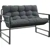 Image de vidaXL Banc de jardin avec coussins Anthracite 113 cm Acier