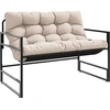Image de vidaXL Banc de jardin avec coussins Taupe 113 cm Acier