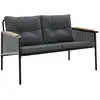 Image de vidaXL Banc de jardin avec coussins 116 cm Noir Acier