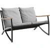 Image de vidaXL Banc de jardin avec coussins 120 cm noir acier