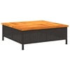 Image de vidaXL Table de jardin noire 70x70x25 cm rotin et acacia