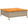 Image de vidaXL Table de jardin beige 70x70x25 cm rotin et acacia