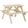 Image de vidaXL Table de pique-nique pour 4 enfants avec trou pour parapluie Sapin massif
