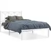 Image de vidaXL Cadre de lit avec tête de lit en métal blanc 107x203 cm