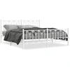 Image de vidaXL Cadre de lit avec tête et pied de lit en métal blanc 183x213 cm