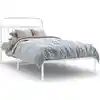 Image de vidaXL Cadre de lit avec tête de lit en métal blanc 107x203 cm