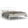 Image de vidaXL Cadre de lit avec tête de lit en métal blanc 183x213 cm