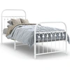 Image de vidaXL Cadre de lit avec tête et pied de lit en métal blanc 75x190 cm