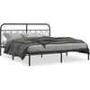 Image de vidaXL Cadre de lit avec tête de lit en métal noir 183x213 cm