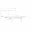 Image de vidaXL Cadre de lit avec tête de lit en métal blanc 150x200 cm