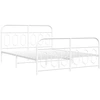 Image de vidaXL Cadre de lit avec tête et pied de lit en métal blanc 150x200 cm