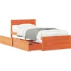 Image de vidaXL Lit en bois massif sans matelas pin brun cireux 75x190 cm