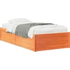 Image de vidaXL Lit en bois massif sans matelas pin brun cireux 75x190 cm