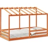 Image de vidaXL Lit d'enfant avec toit brun cireux 90x200 cm pin massif