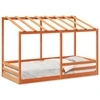 Image de vidaXL Lit d'enfant avec toit brun cireux 80x200 cm pin massif