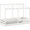 Image de vidaXL Lit d'enfant avec toit blanc 90x190 cm pin massif