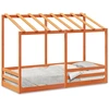 Image de vidaXL Lit d'enfant avec toit cire brun 90x190 cm pin massif