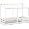 Image de vidaXL Lit d'enfant avec toit Blanc 75x190 cm Pin massif