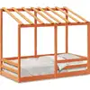 Image de vidaXL Lit d'enfant avec toit brun cireux 70x140 cm pin massif