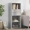 Image de vidaXL Highboard Gris Sonoma 50x42,5x124 cm Matériau dérivé du bois