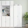 Image de vidaXL Armoire haute Étroite Blanc 30x42,5x225 cm Bois composite