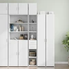 Image de vidaXL Armoire haute Étroite Blanc 30x42,5x225 cm Bois composite