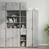 Image de vidaXL Armoire haute étroite gris béton 30x42,5x225 cm Bois composite