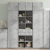 Image de vidaXL Armoire haute gris béton 70x42,5x225 cm Bois composite