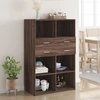 Image de vidaXL Highboard brun imitation chêne 80x42,5x124 cm Matériau dérivé du bois