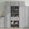 Image de vidaXL Highboard Gris Sonoma 70x42,5x185 cm Matériau dérivé du bois