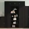 Image de vidaXL Highboard noir 70x41x185 cm Bois composite