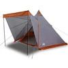 Image de vidaXL Tipi tente familiale 6 personnes Gris et orange Etanche