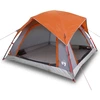 Image de vidaXL Tente de camping 4 personnes grise et orange étanche à l'eau