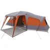Image de vidaXL Tente familiale avec auvent 9 personnes Gris et orange Étanche