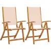 Image de vidaXL Chaises de jardin 2 pcs. Pliable Bois massif Acacia et Textilène