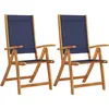 Image de vidaXL Chaises de jardin 2 pcs. Pliable Bois massif Acacia et Textilène
