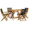 Image de vidaXL Ensemble de jardin 5 pièces polypropylène et bois massif noir