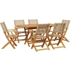 Image de vidaXL Ensemble de jardin 7 pièces Poly rotin et bois massif Beige