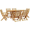 Image de vidaXL Ensemble de jardin 7 pièces Polypropylène et bois massif Beige