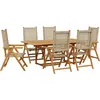 Image de vidaXL Ensemble de jardin 7 pièces Poly rotin et bois massif Beige
