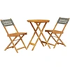 Image de vidaXL Ensemble Bistro 3 pièces Gris Poly rotin et bois massif