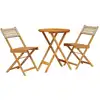 Image de vidaXL Ensemble Bistro 3 pièces Beige Poly rotin et bois massif