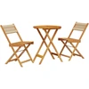 Image de vidaXL Ensemble Bistro 3 pièces Beige Polypropylène et bois massif