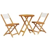 Image de vidaXL Ensemble Bistro 3 pièces blanc crème Tissu et bois massif