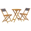 Image de vidaXL Ensemble Bistro 3 pièces Anthracite Tissu et bois massif
