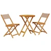 Image de vidaXL Ensemble Bistro 3 pièces taupe tissu et bois massif